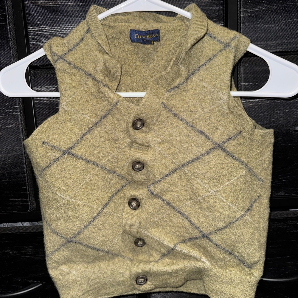 Olive Green Button-Up Vest